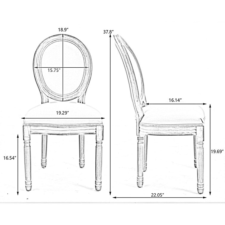 One Allium Way® Linen King Louis Back Side Chair Wayfair Canada